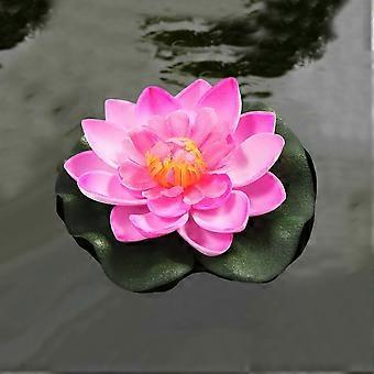 Vorcool Künstliche schwimmende Seerose, EVA, Lotusblume, Teichdekoration, 10 cm, Rot, Gelb, Blau, Rosa, Hellrosa, 5 Stück