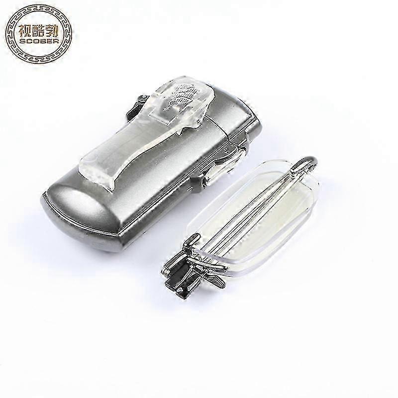 Portable Mini Folding Frameless Reading Glasses Men Adjustable Temples Eyeglass