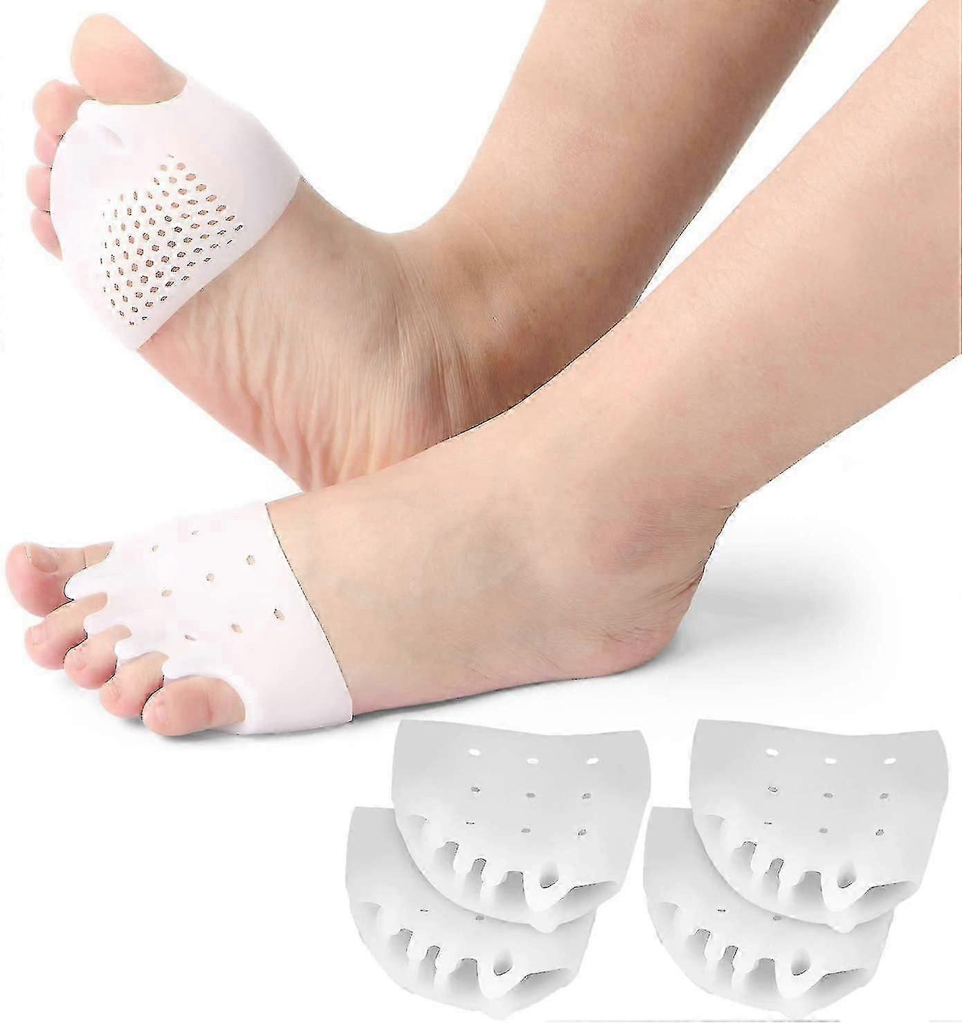 2 Pairs Gel Toe Separator Metatarsal Gel Toe Straightener Overlapping Bunion