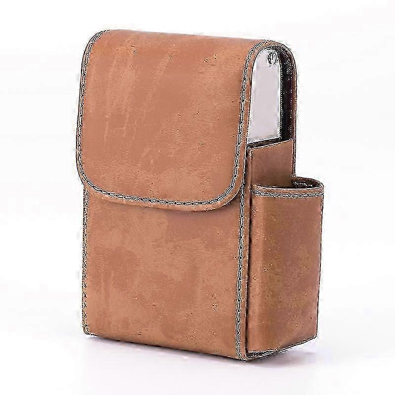 Cigarette Case With Pu Leather, Flip Lighter Bag, Business Card Casebrown
