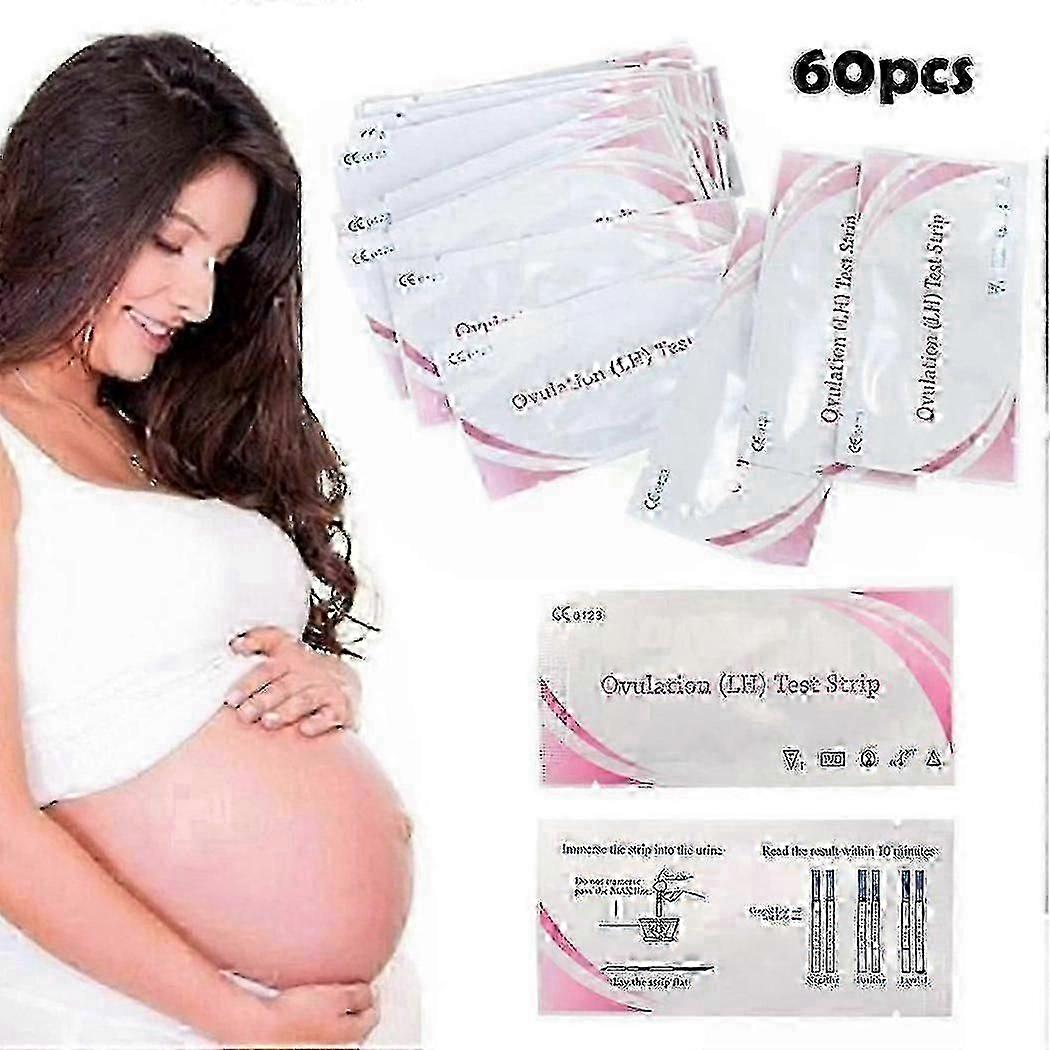 60Pcs LH Preparation Pregnancy Ovulation Test Strips - Fertility Predictor Kit 0619