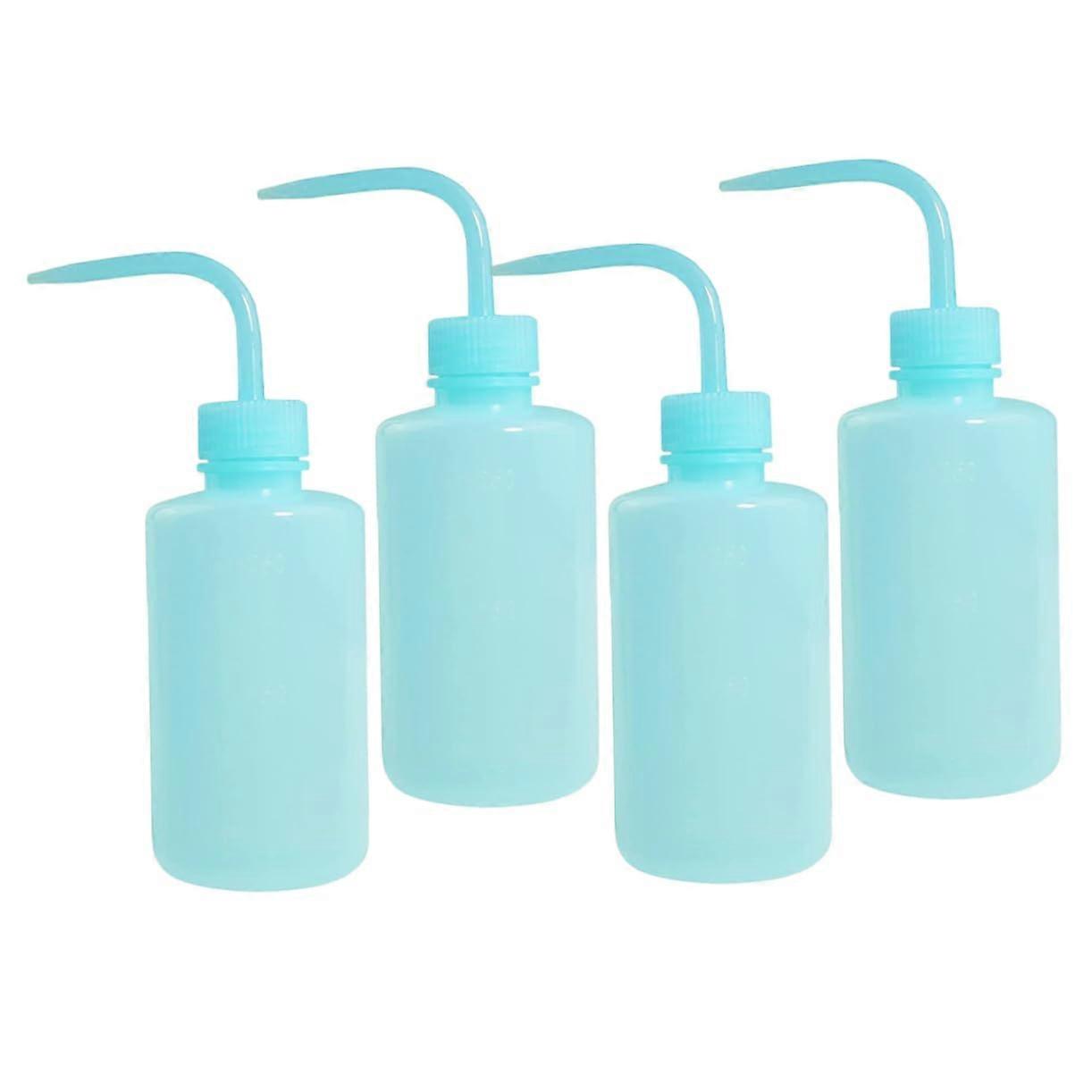 Squeeze Rinse Bottle Set of 4, Multipurpose Eyelash Extension and Food Dispenser Bottles with Nozzle for Jam, Salad, and Plant Watering
