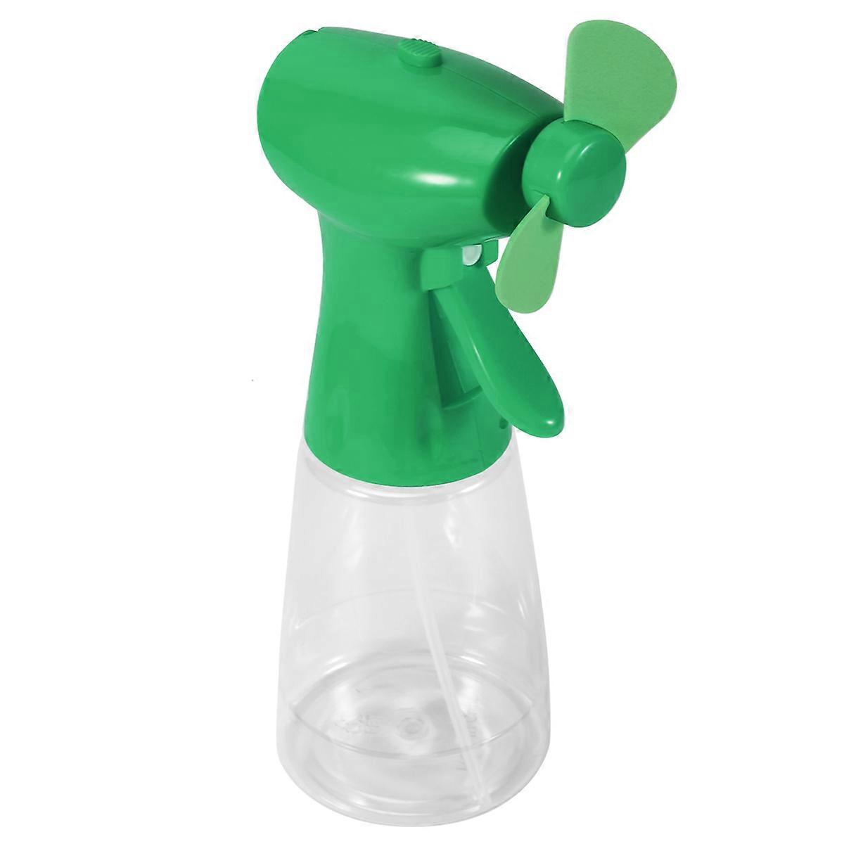 Handheld Water Mist Fan Mini Fan Battery-Powered Water Fan Cooling Fan Outdoor Portable Fan Green