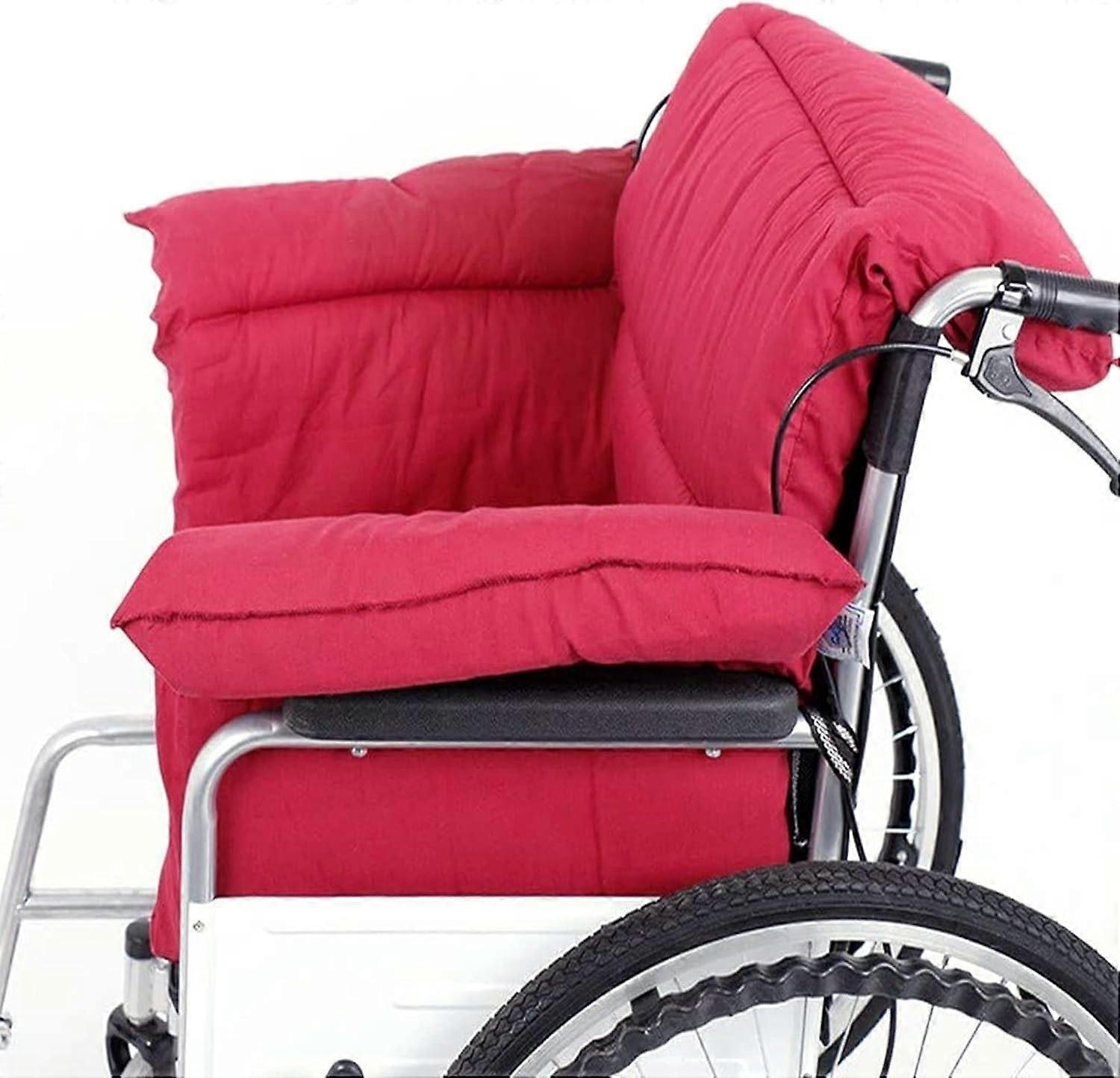 Washable Polyester Fiberfill Wheelchair Cushion, Comfortable Soft Seat Pad, 115 x 100 x 4 cm, Solid Color, One Size
