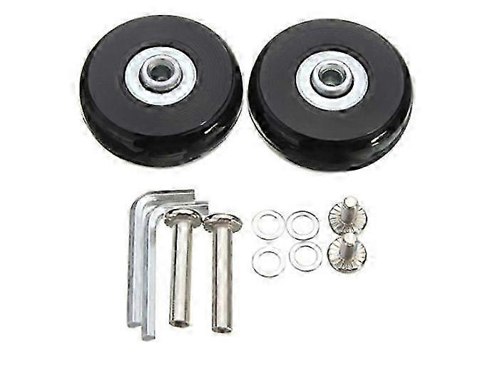 Pair of Universal Replacement Suitcase Casters Durable Rubber Silent Multi-Directional Suitcase Luggage Replacement Repair Wheels 70mm x 24mm 2pc