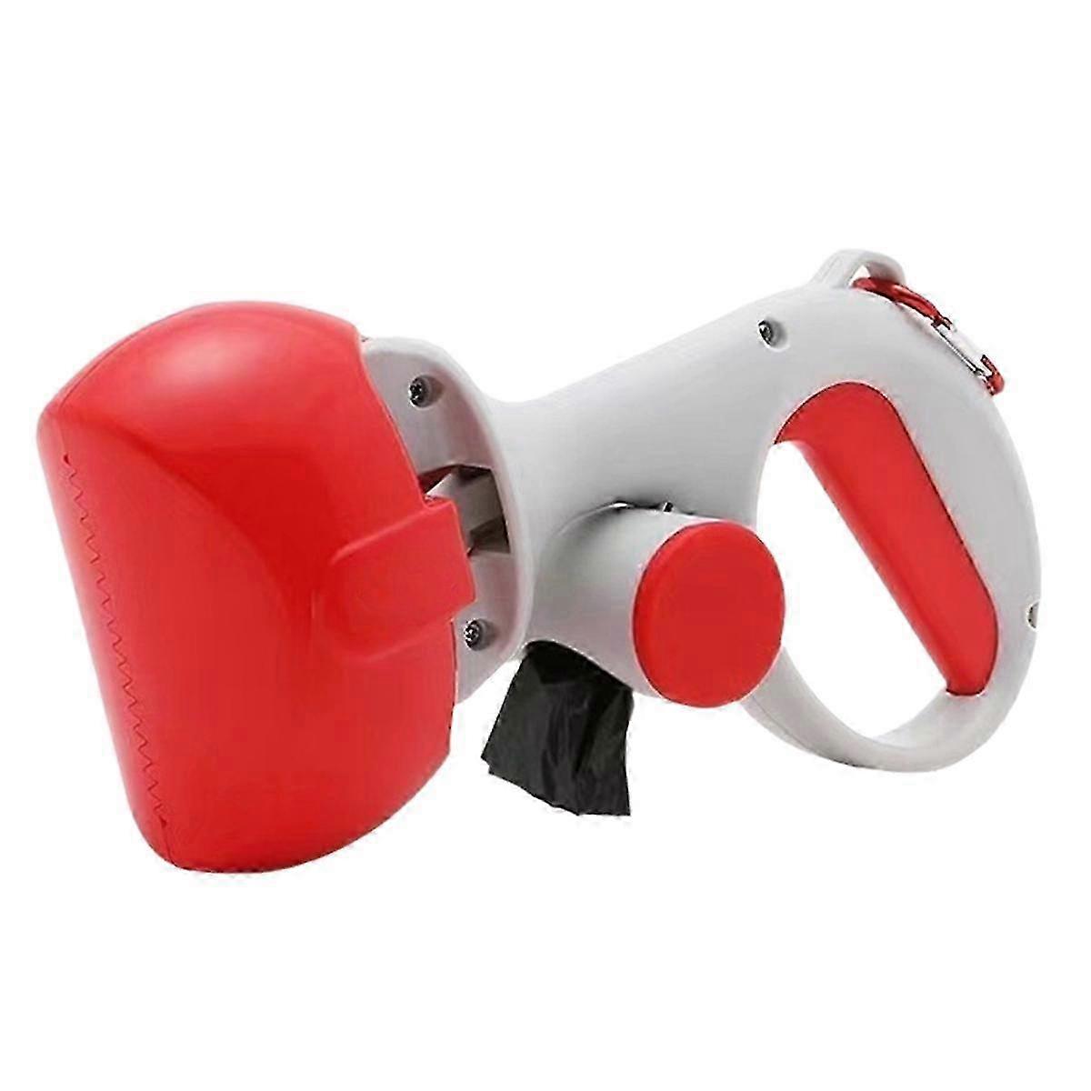 את חפירה לצואת כלבים - ידית ארוכה, עיצוב לסת, איסוף צואת בעלי חיים, כלי ניקוי חיצוניים אדום