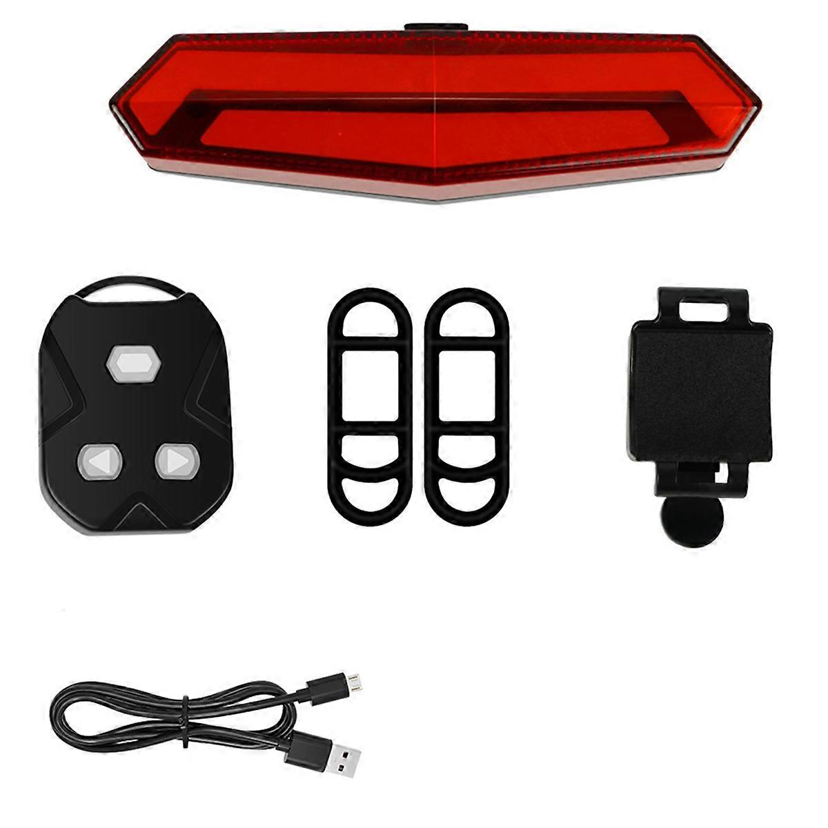 Rechargeable Smart Bike Tail Light with Turn Signals Waterproof Rear Bicycle Light with Remote Control