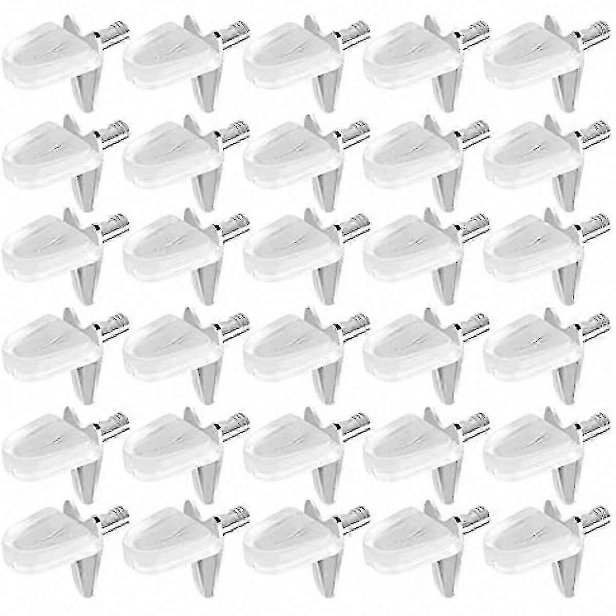 30 Pieces Shelf Supports, 3mm Shelf Bracket Pegs Plastic Shelf Support
