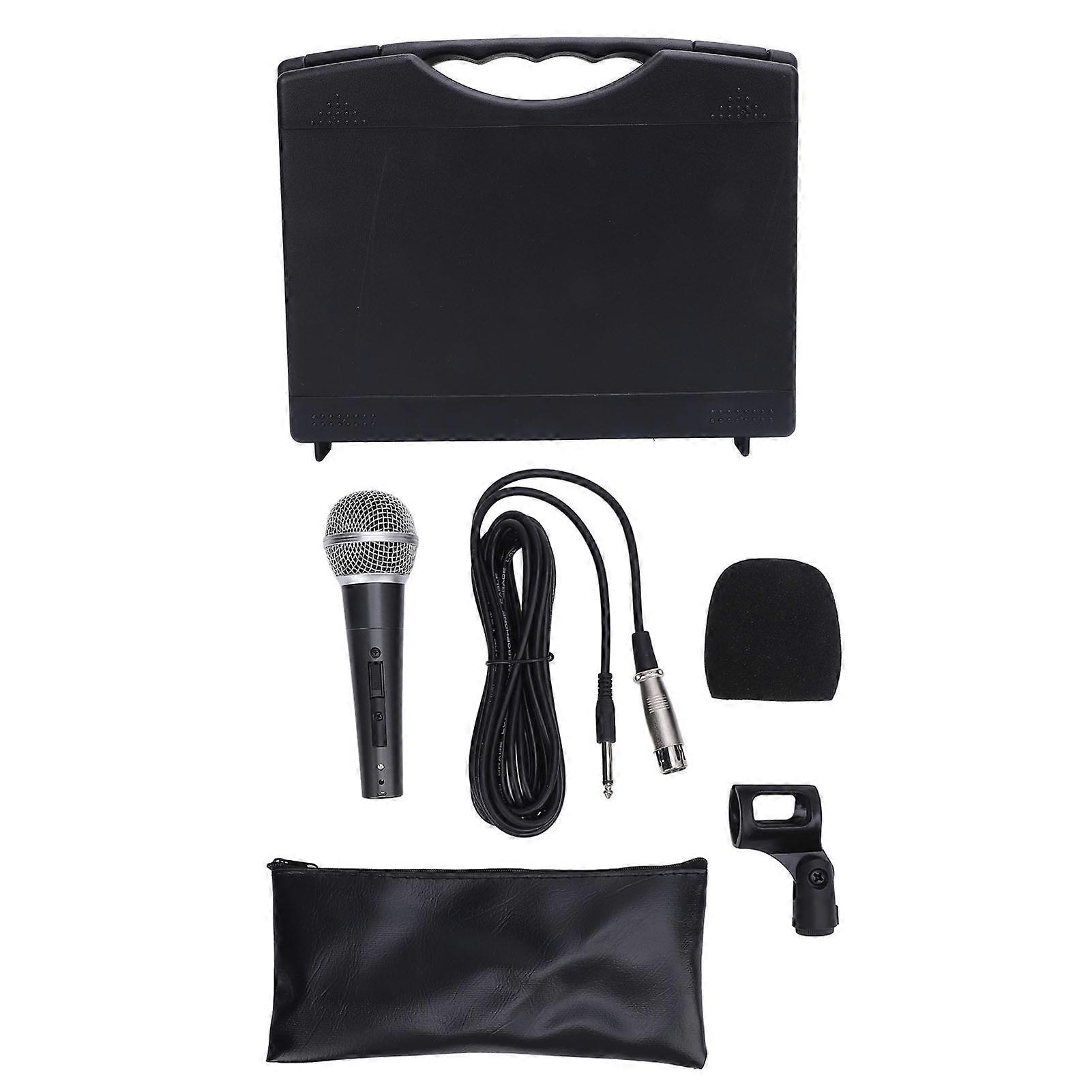 Wired Moving Coil Dynamic Cardioid Handheld Microphone Set for Active Speakers Mixers Amplifiers