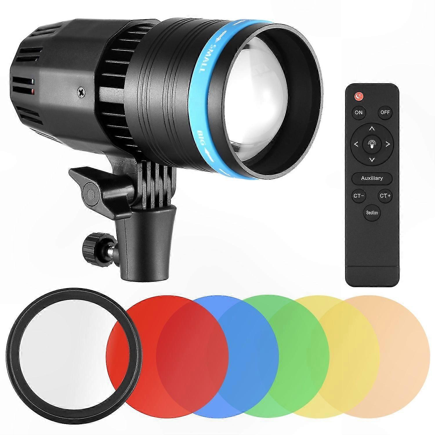 Dimmable 50W COB Video Spotlight with 5500K Color Temperature and CRI90+ for Photography and Continuous Lighting