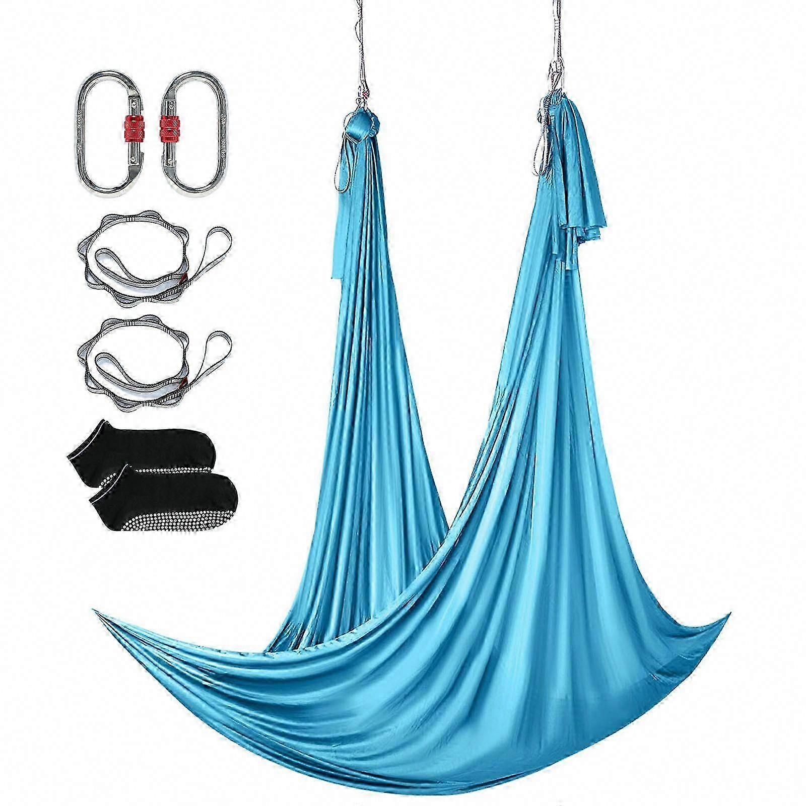 Aerial Yoga Hammock & Swing, 5.5 Yards, Starter Kit with 100gsm Nylon Fabric, Full Rigging Hardware & Easy Set-up