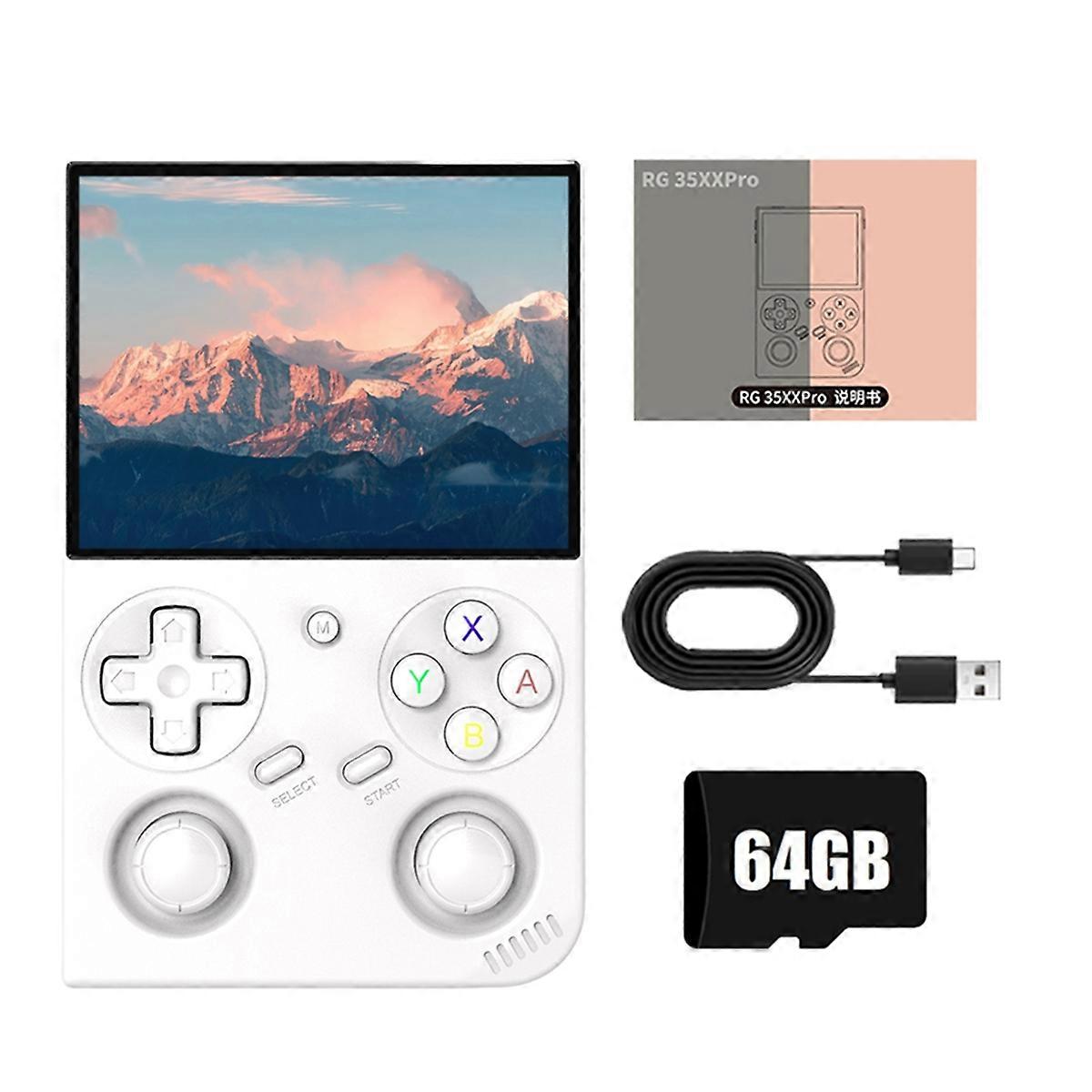 RG35XX PRO Console de jeux vidéo 3.5In IPSScreen Linux 64GB 5000+Games Support TV Output Game Player Support 30+Emulators B