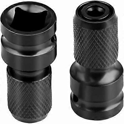 Impact Socket Driver Bit, 2 Pieces 1/2" Square to 1/4" Hex Socket Adapters, for