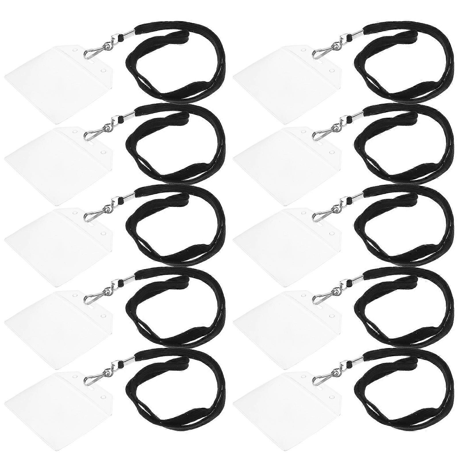10Pack ID Card Lanyard With Neck Strap Band For Office Events Adult Use Water Resistant Rectangle Shape Holds Valuables