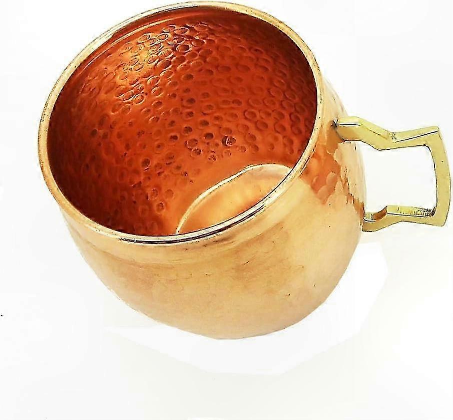 Handcrafted Solid Copper Mugs with Hammered Finish for Beverages