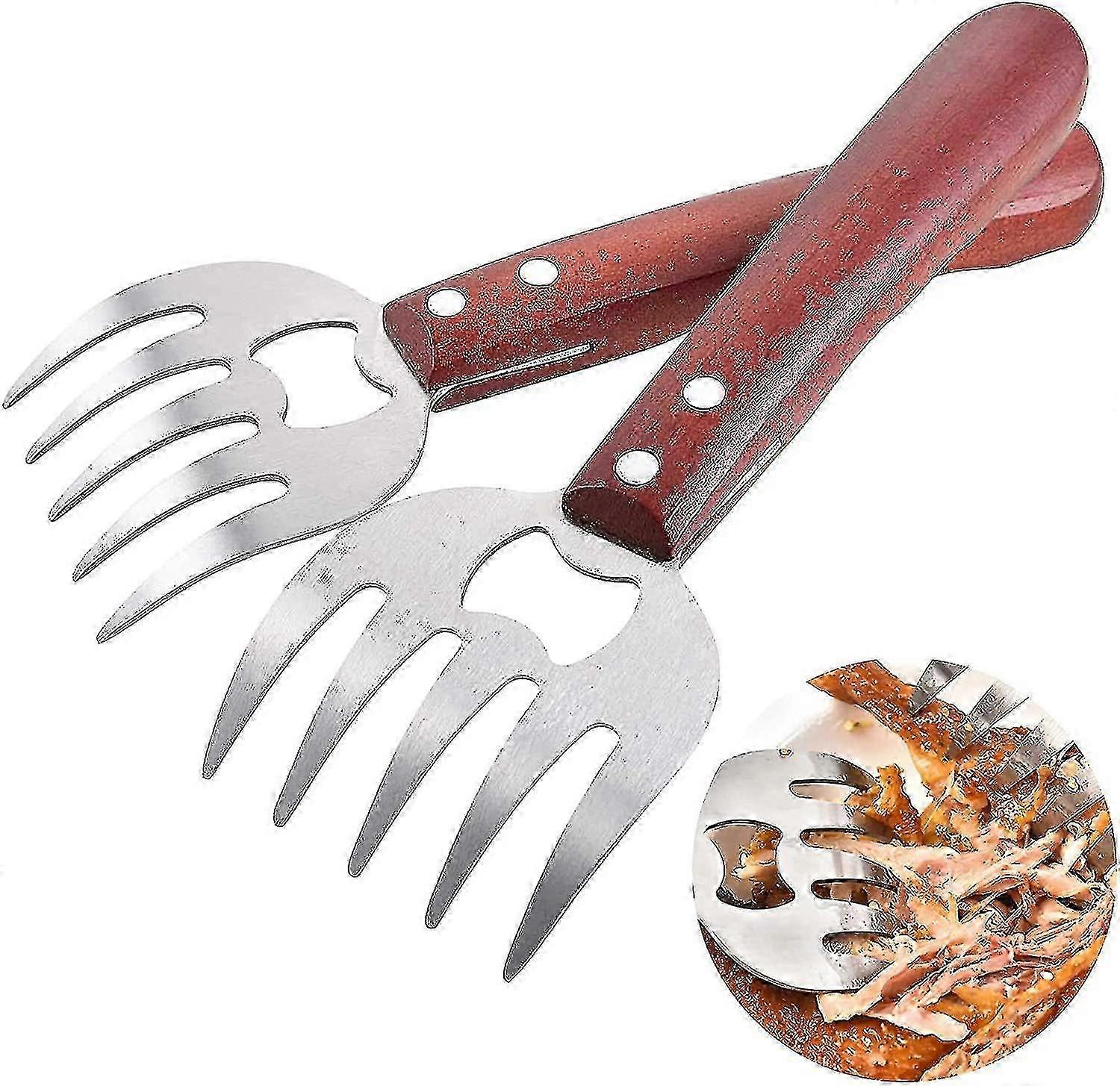 2pcs Claw Meat Separator, Stainless Steel Paw Forks For Shredding Pulling Pork Chicken Meat Turkey compatible for Walkbee A B 2025