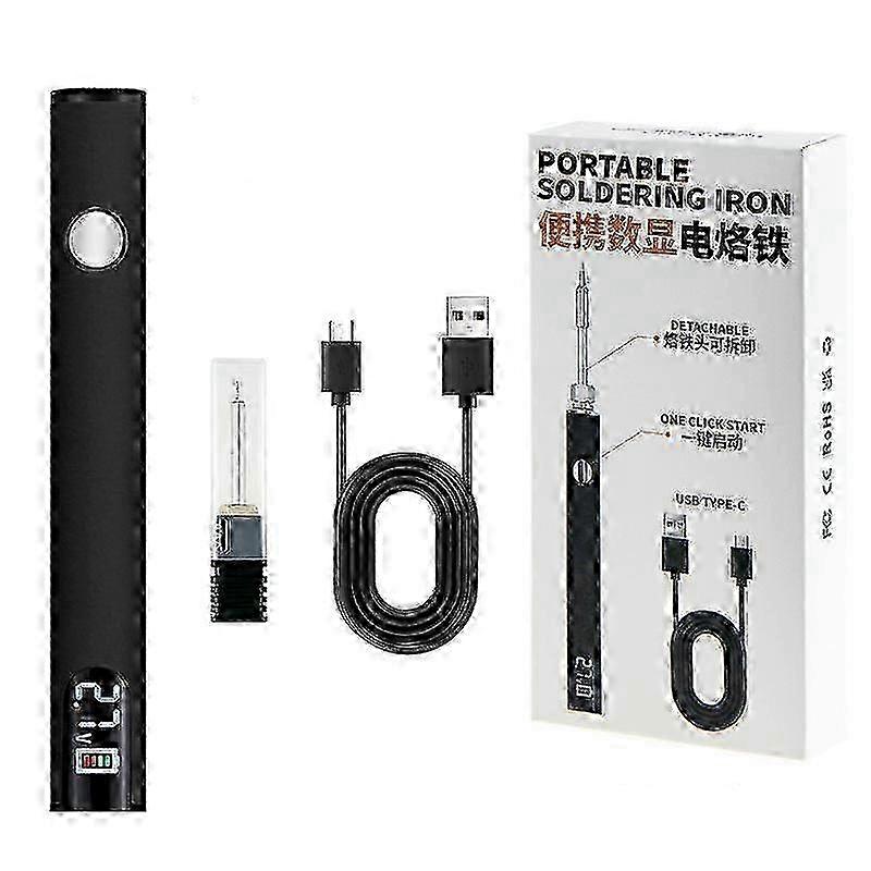 Portable Digital Soldering Iron Kit with Adjustable Voltage (2.7V-4.2V) - 650mAh Battery, 3 Interchangeable Tips for DIY & Electronics Repair