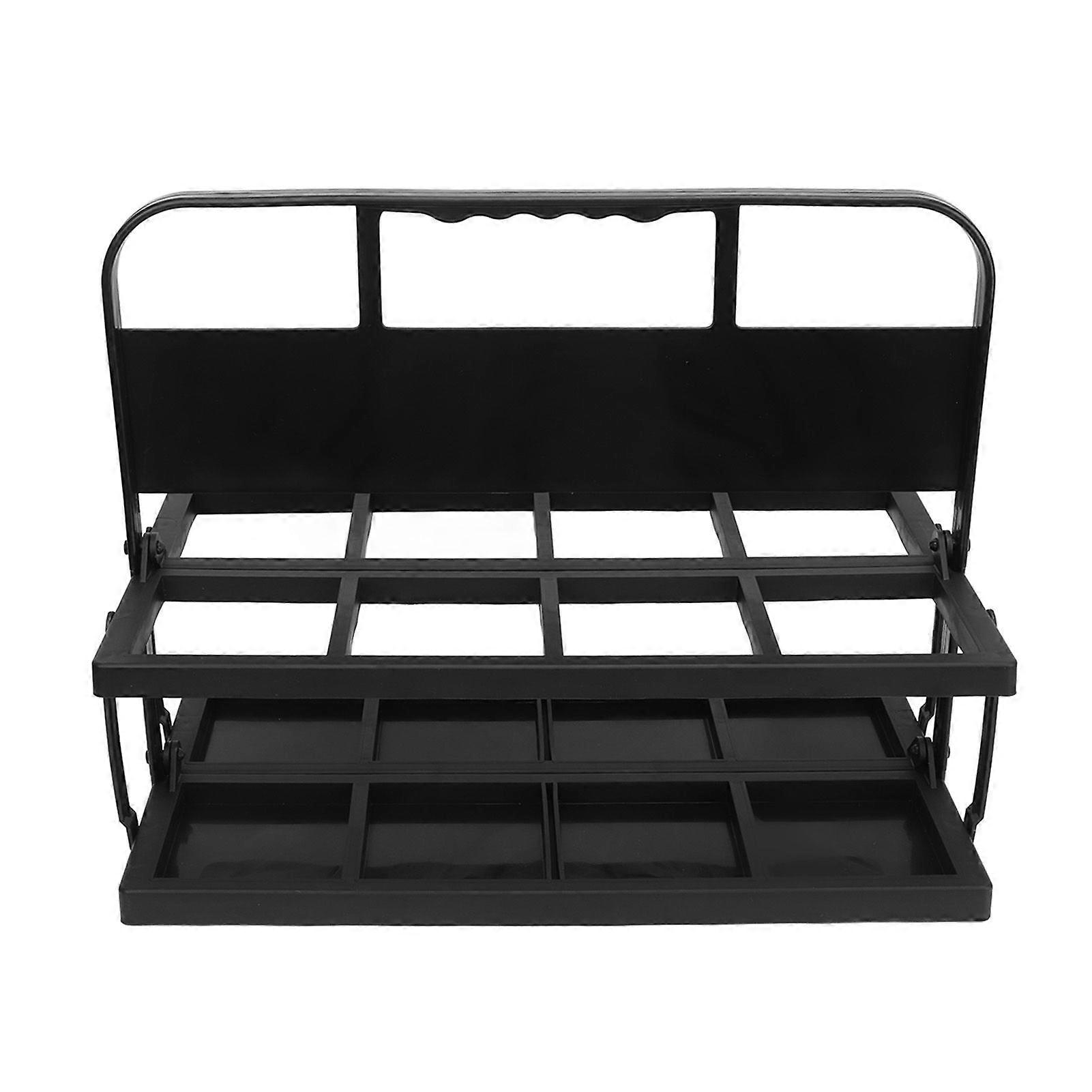 Collapsible Water Bottle Carrier 8 Holes Sports Foldable Basket Holder for Athletes Black