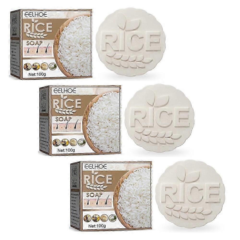 1-3PCS Hair Growth Rice Water Shampoo Bar for Dry Hair Strengthening Conditioner Soap