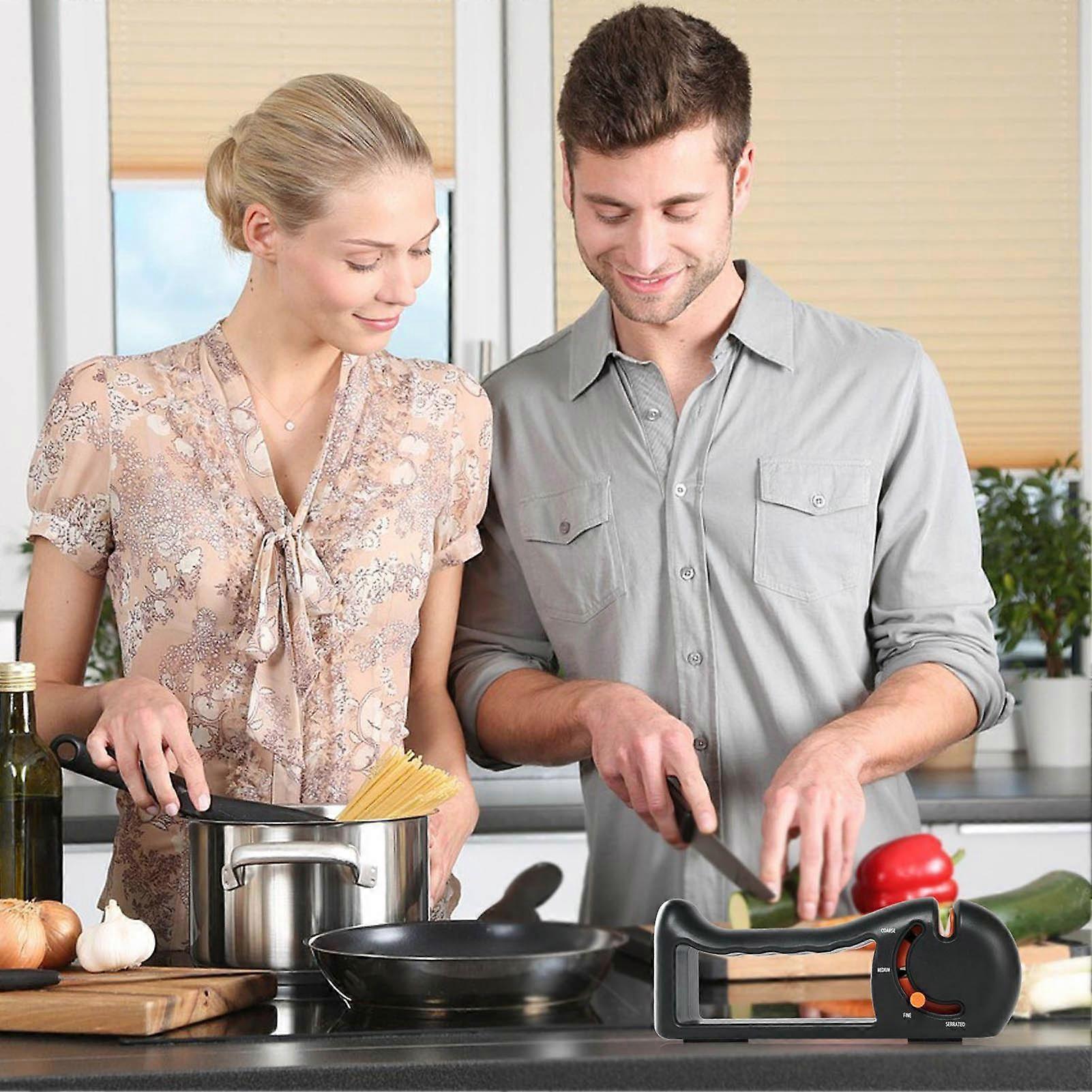 4 Stage Adjustable Handheld Knife Sharpener for Kitchen Knives Orange