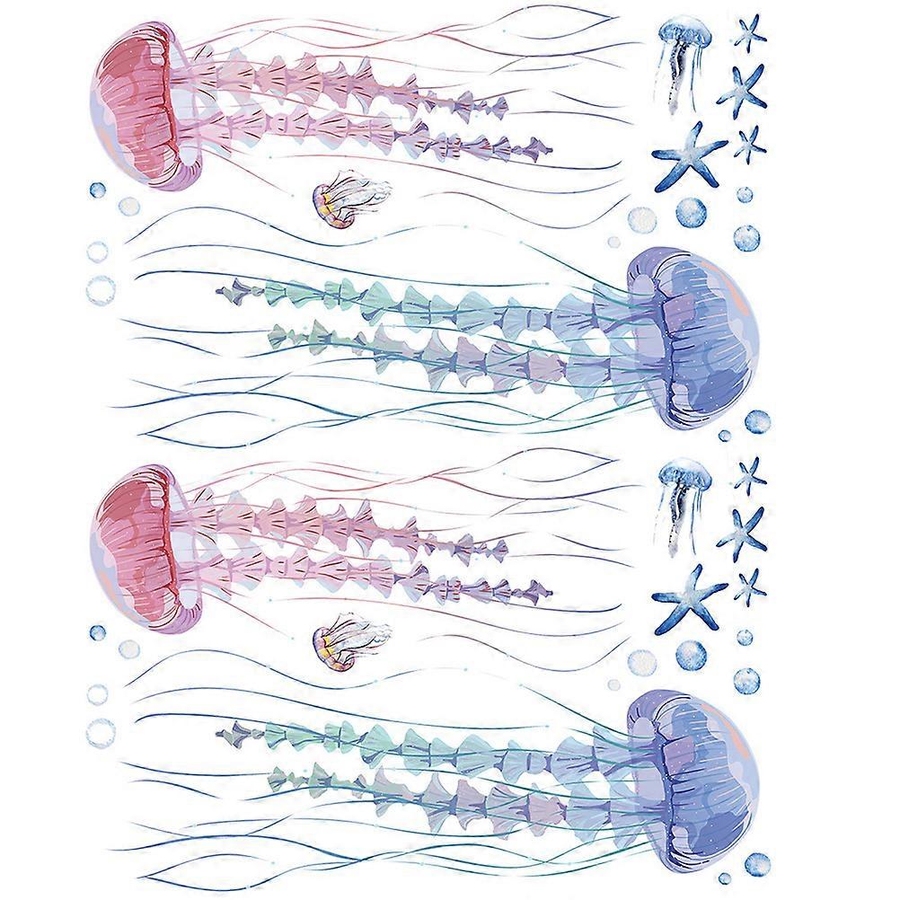 Ocean Wall Decals Jellyfish Wall Decals for Decoration 2 Sheets Easy to Apply