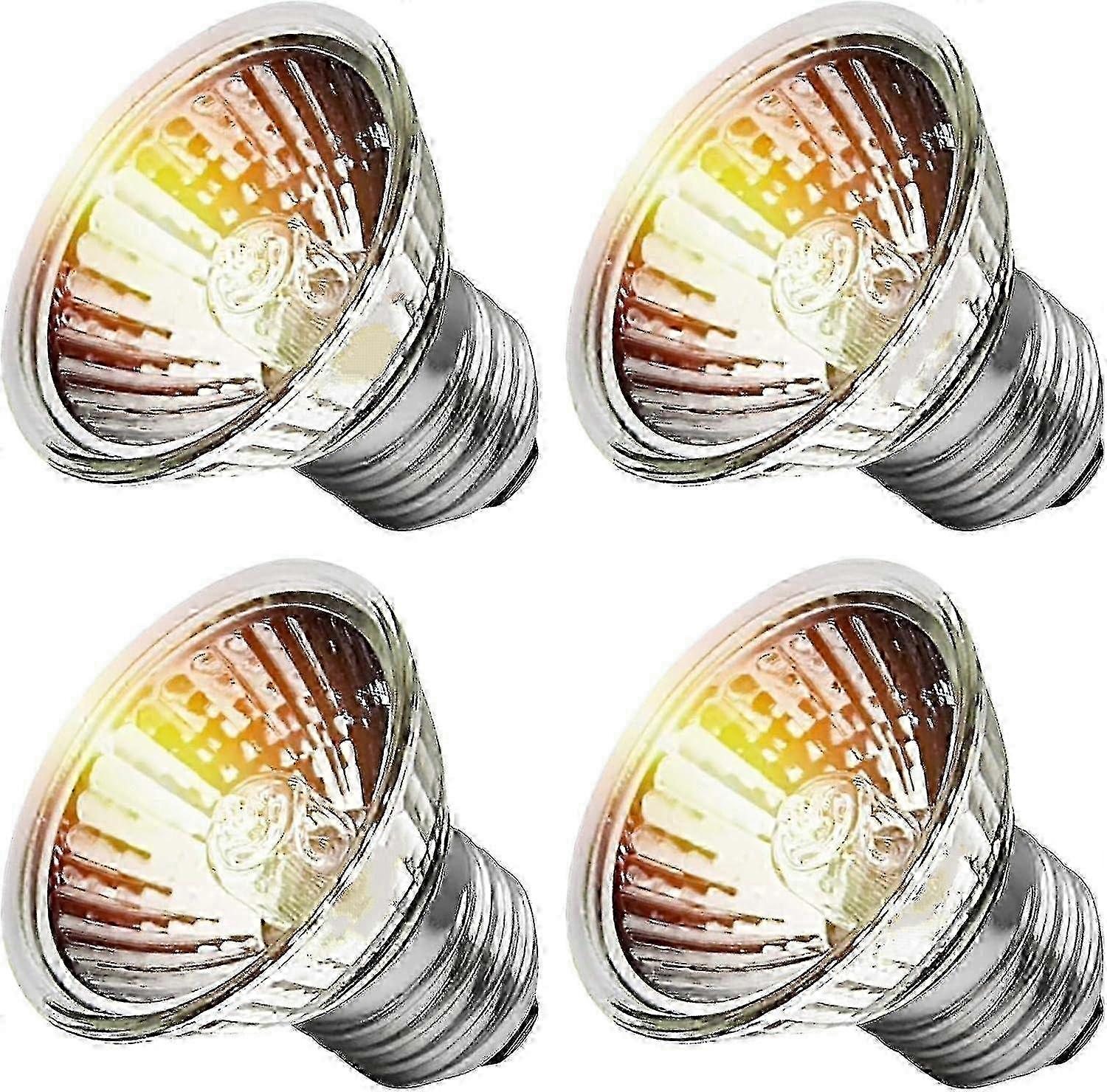 Reptile Heating Bulbs 4 Pack with Multiple Wattages UVA UVB Tortoise Terrarium Lamp