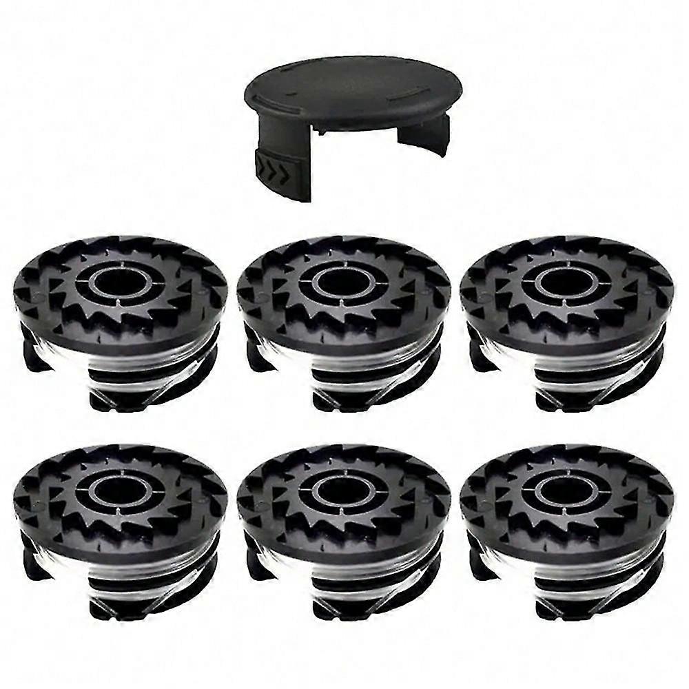 For Parkside Lawn Mower 6 Spool + 1 Spool Cap Grass Trimmer Accessories Set, TLP-01 / TLP-01-1