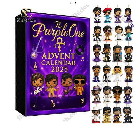 Purple Prince Advent Countdown Holiday Blind Box Christmas Tree Decoration Acrylic Pendant