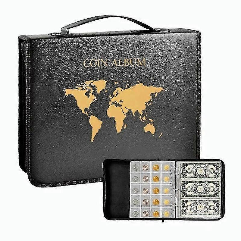 Portable Coin Collection Set 200 Panels Pvc parent Loose-Leaf Philatelic Book Album with Zipper