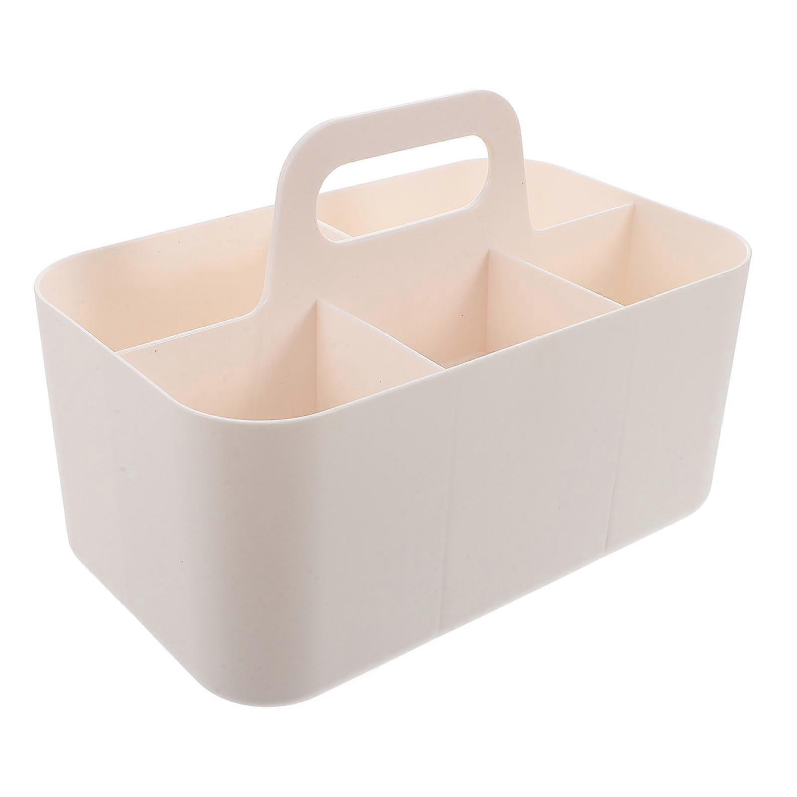 Divided Basket Desk Organizer Plastic for Storage Use 4Pcs with Handle