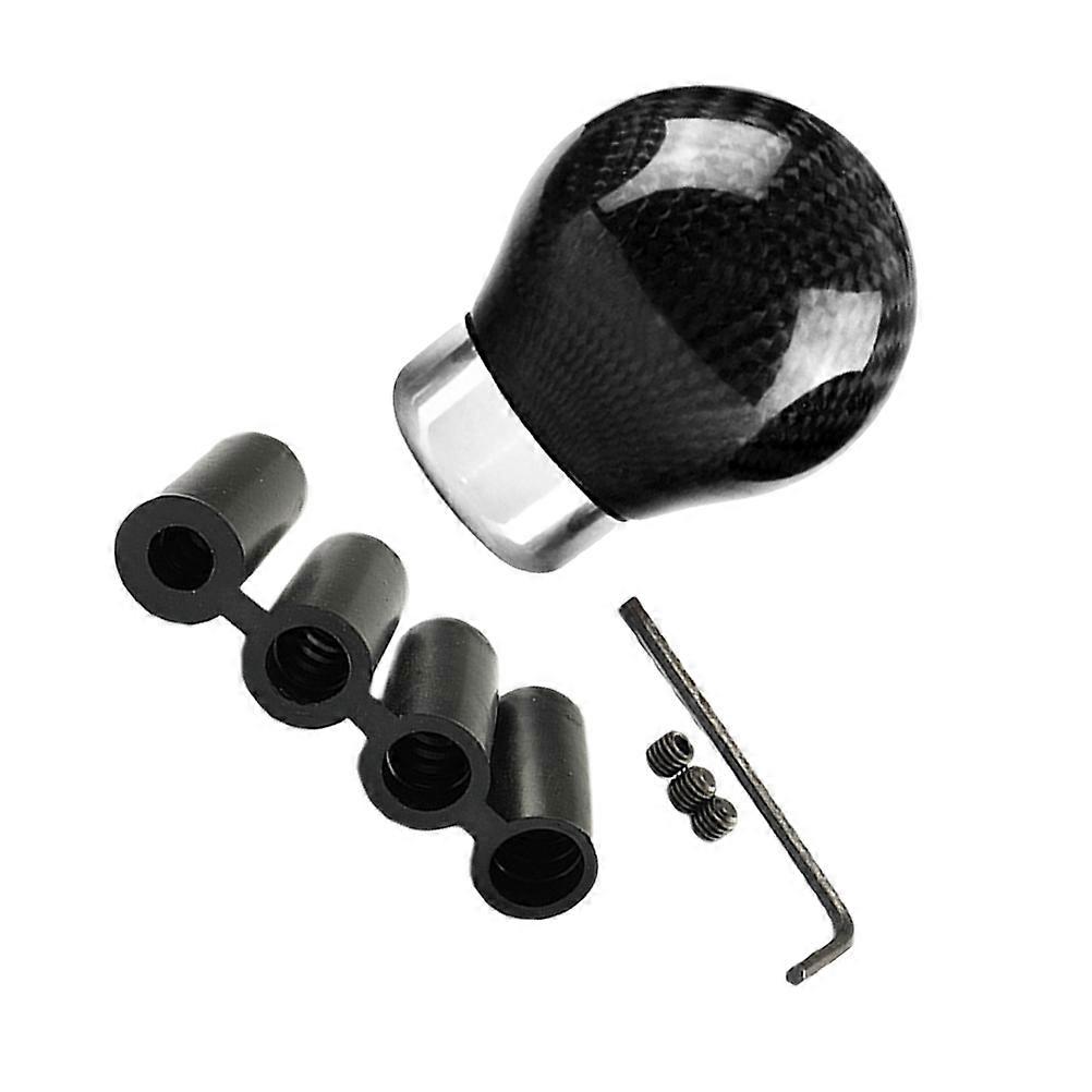 Manual Gear Knob Carbon Fiber for Car 2Sets Universal Round Head Design