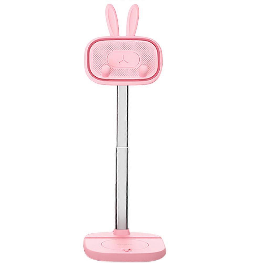 Foldable Phone Stand Adjustable Tablet Rack Ideal For Car Office Home Use Pink Abs Silicone 1Set