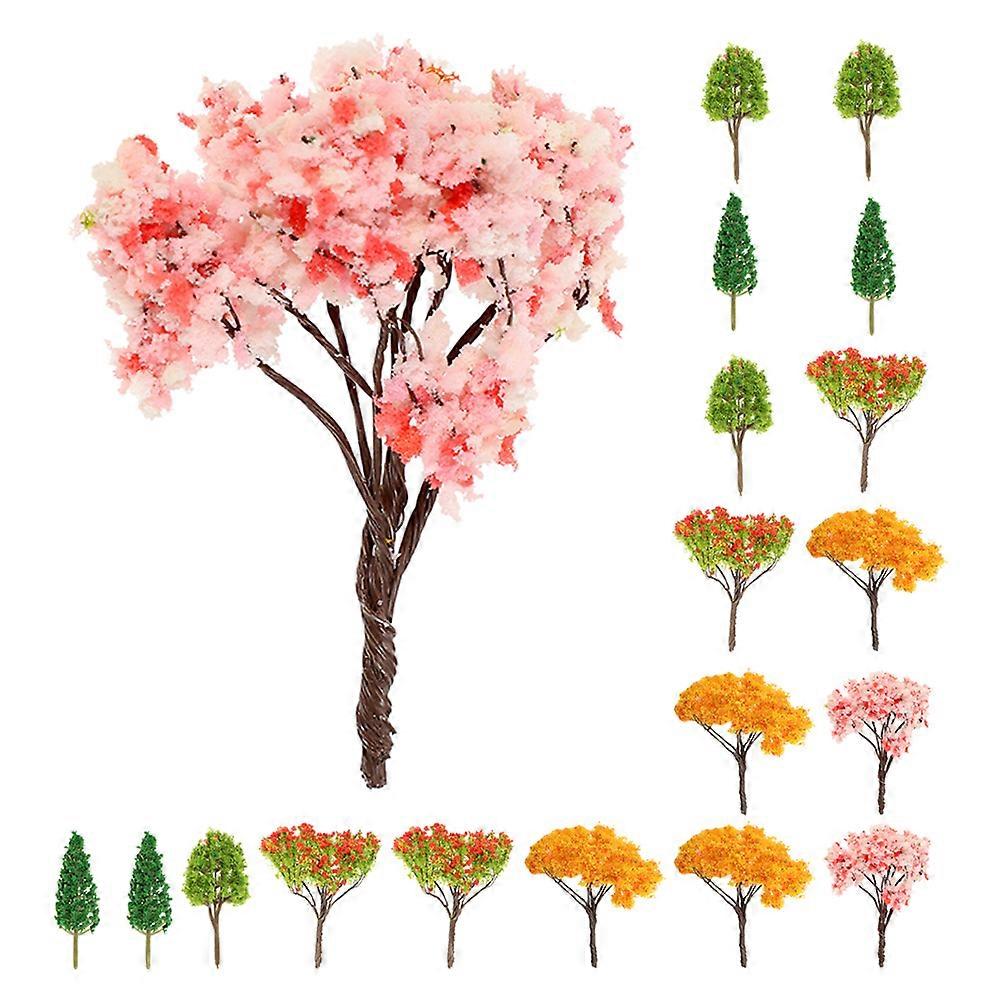 Assorted Color Plastic Miniature Trees 100 Pcs Perfect For Dollhouses And Dioramas Aesthetic Enhancement Compact Design