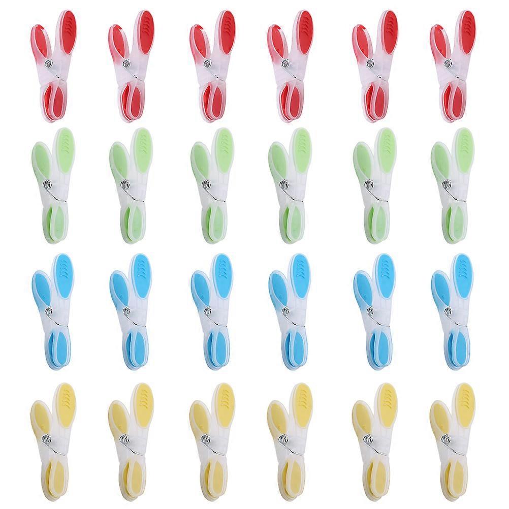 Antiskid Clothes Clips 2 Set 24Pcs Assorted Color Laundry Accessories Clamping Clothes For Home Use