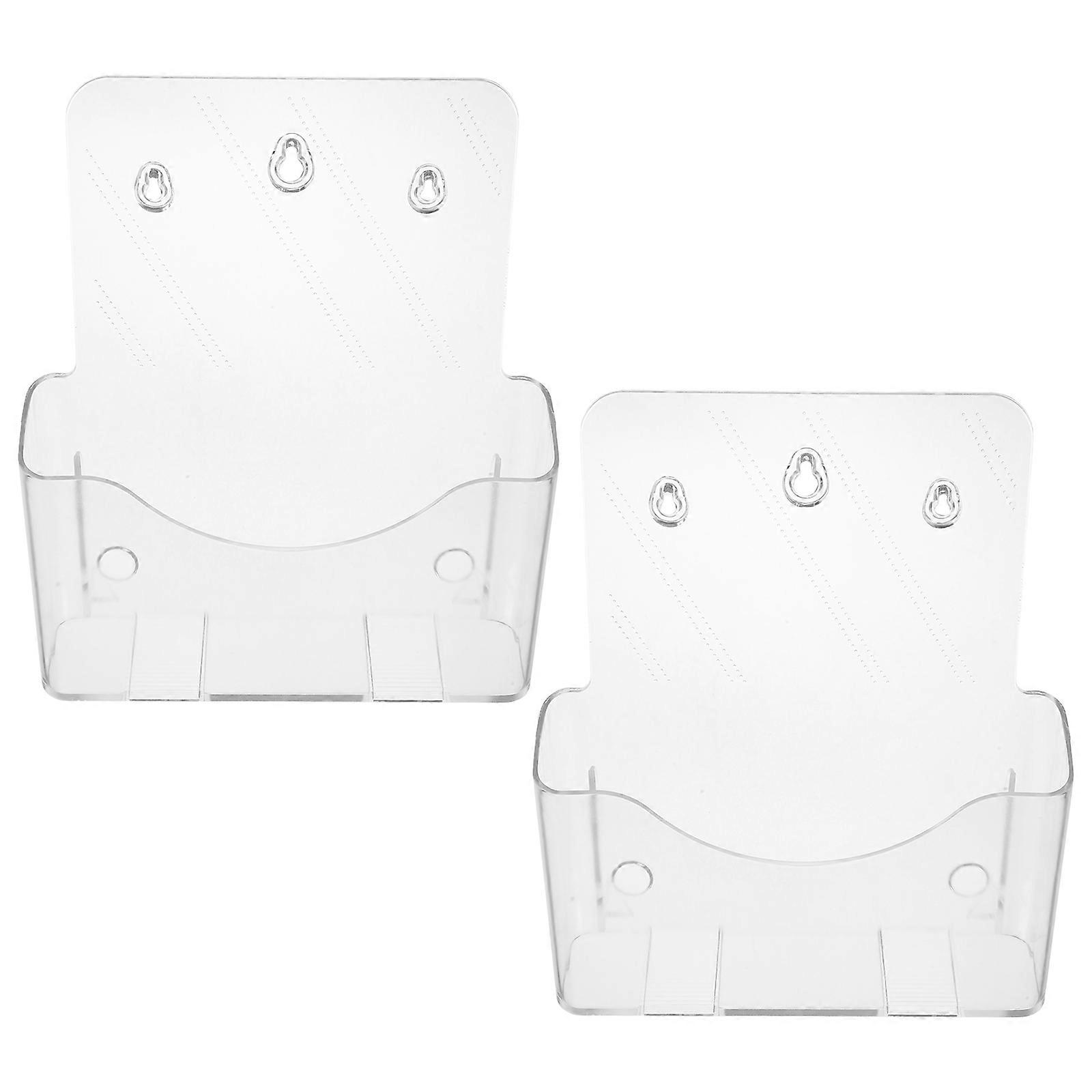 Brochure Stand Wall Document Holder Commercial Use Clear Hanging Wall Rack Acrylic Construction 2Pcs