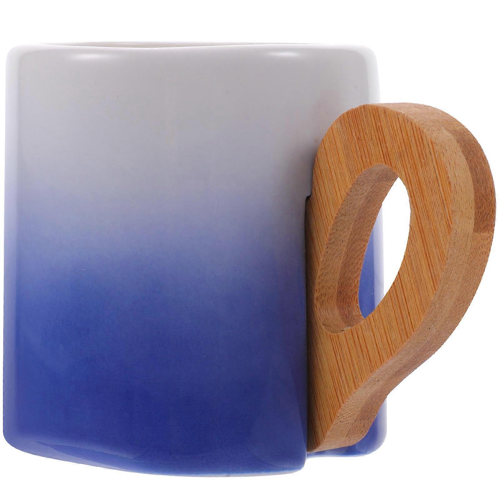 Bamboo Handle Coffee Mug Large Ceramic Coffee for Home