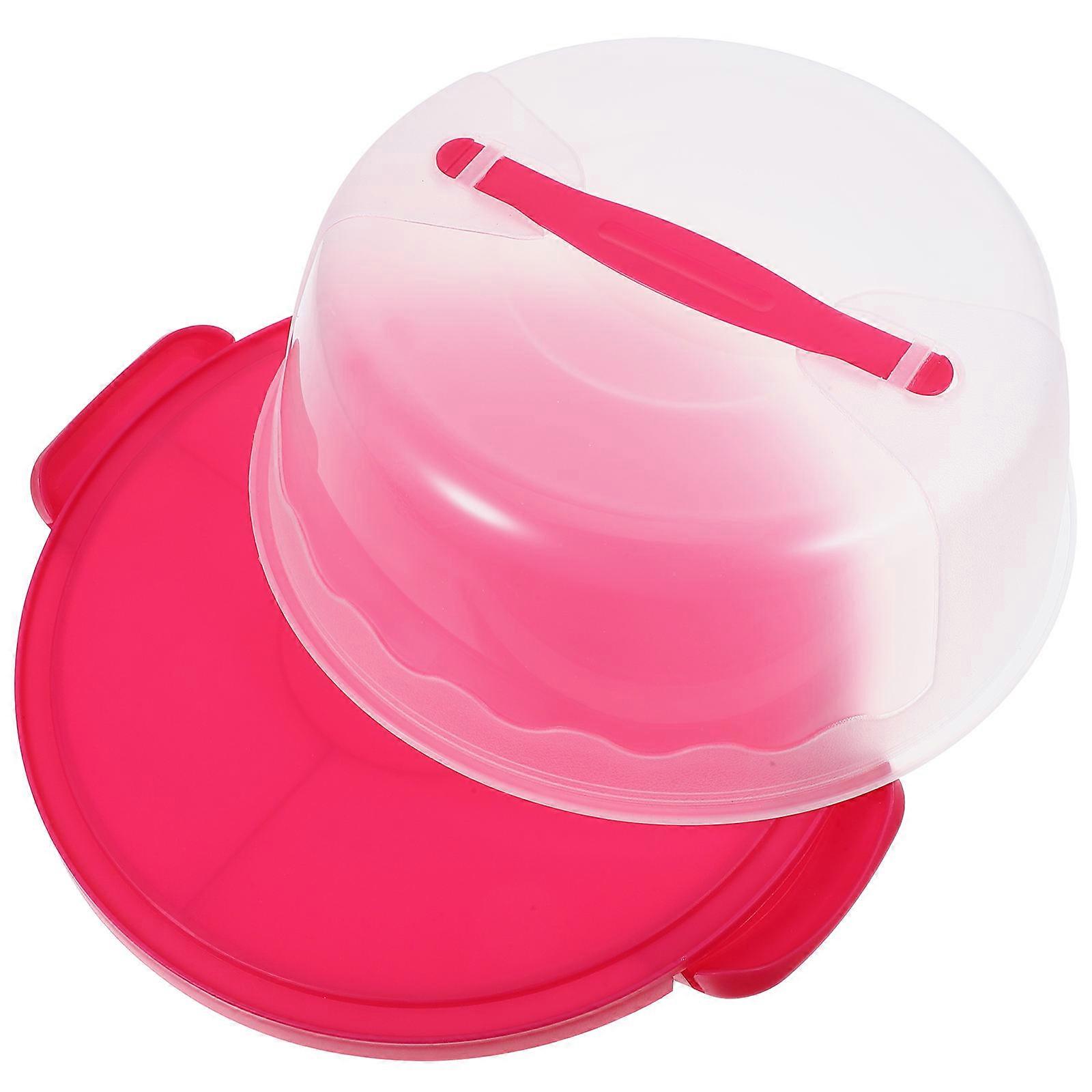 2Pcs Rosy Cake Storage Carrier With Lid Perfect For Sealing And Transporting Cakes Sized 29.00X29.00X13.50CM