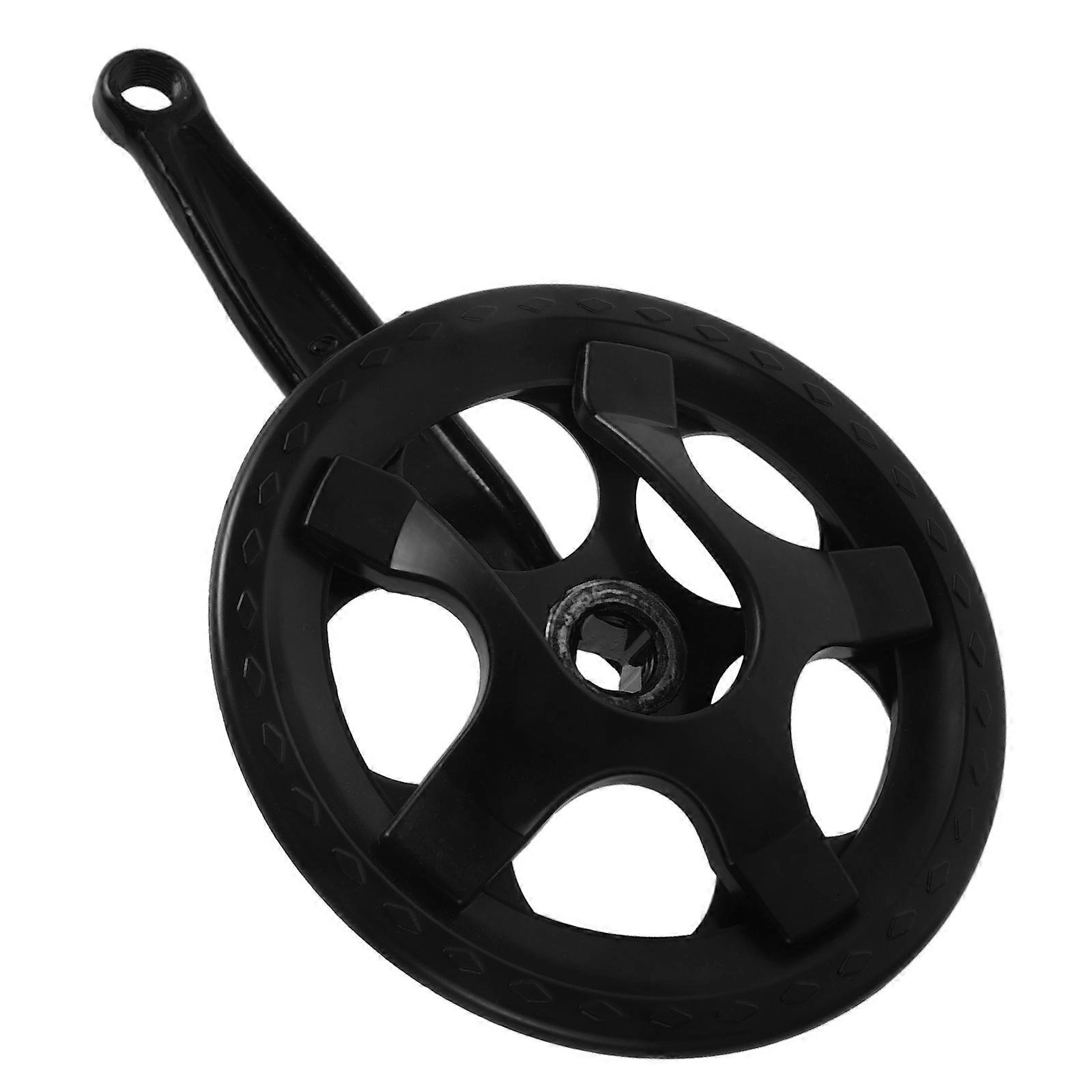 Bicycle Crankset Single Speed Crankset for Mountain Biking Black Carbon Steel Durable and Smooth Riding 1 Set