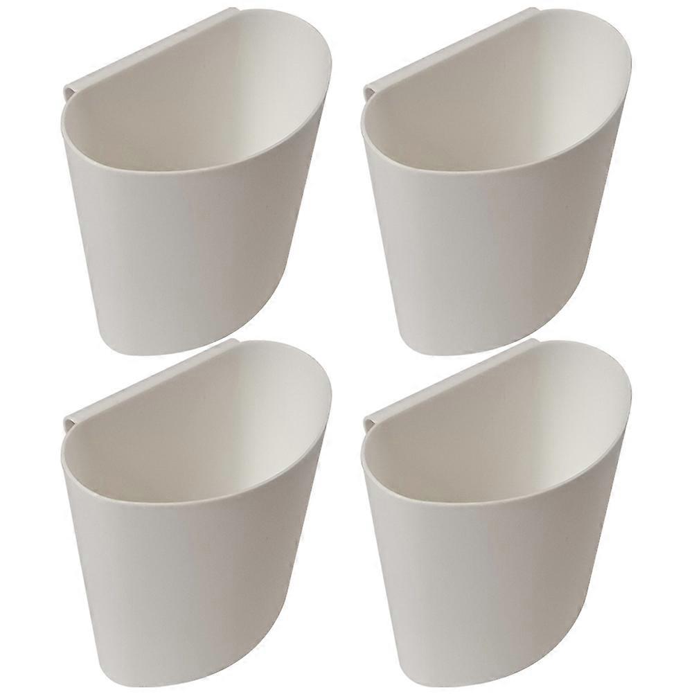 8 Pcs Cart Hanging Type Bucket Practical Storage Solution For Families Home Organization White Plastic