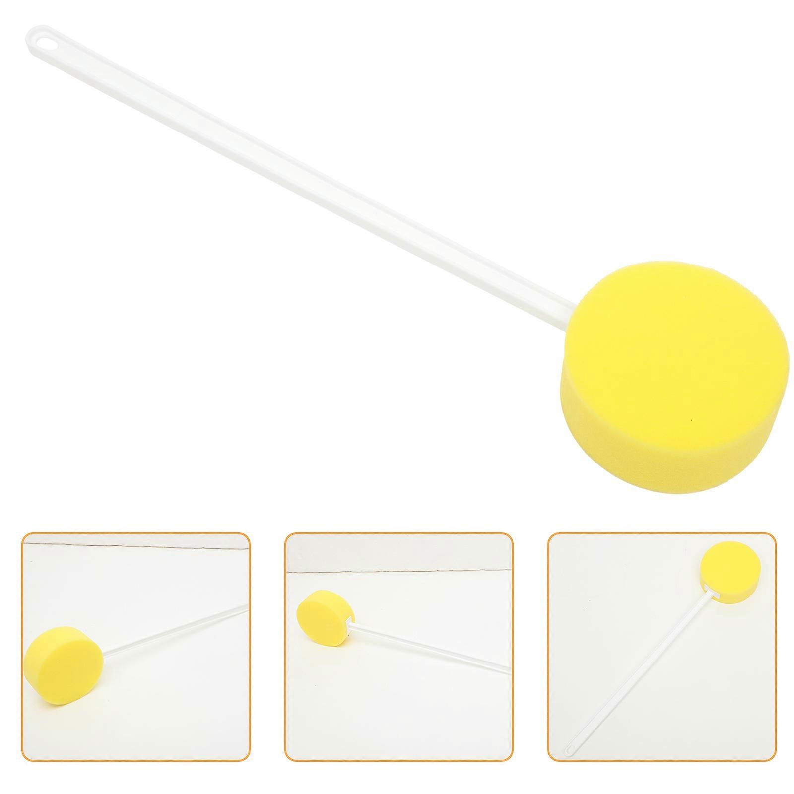 2Pcs Bath Sponge Back Brush for Shower Lightweight Yellow Handle
