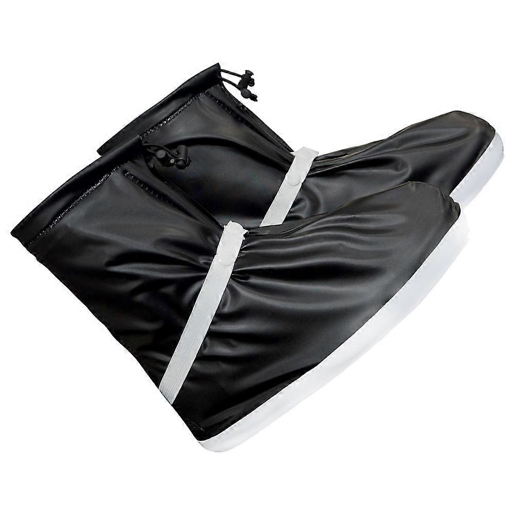 Rainproof Shoe Covers Strap Closure Shoe Protector for Shoes 1Pair Black