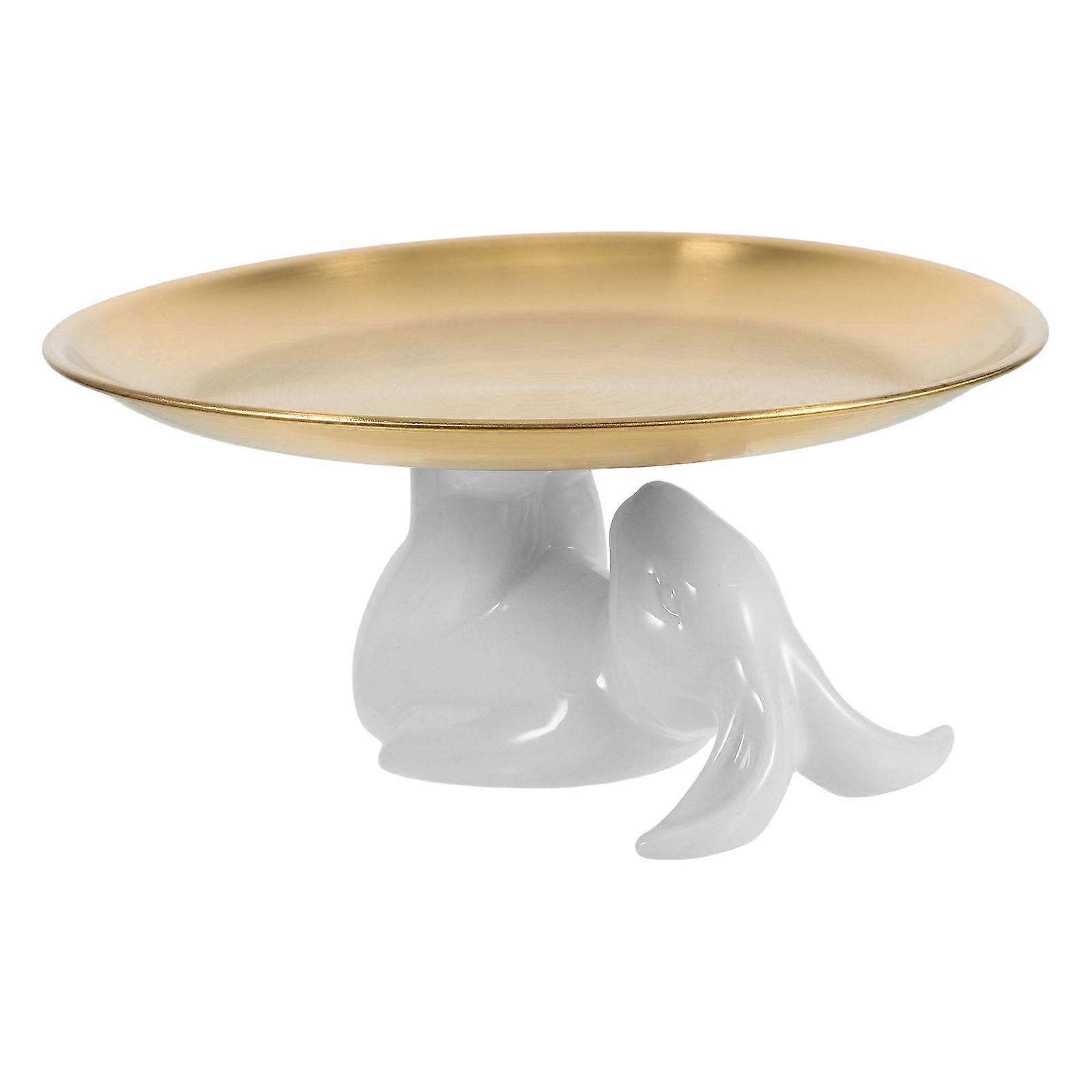 Artistic Style Rabbit Shape Cake Plates Office Decoration Ceramic 8 Inch 1 Set