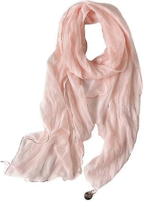 2025 Latest Model Pleated scarf shawl, solid color scarf soft long scarf small shawl neckerchief