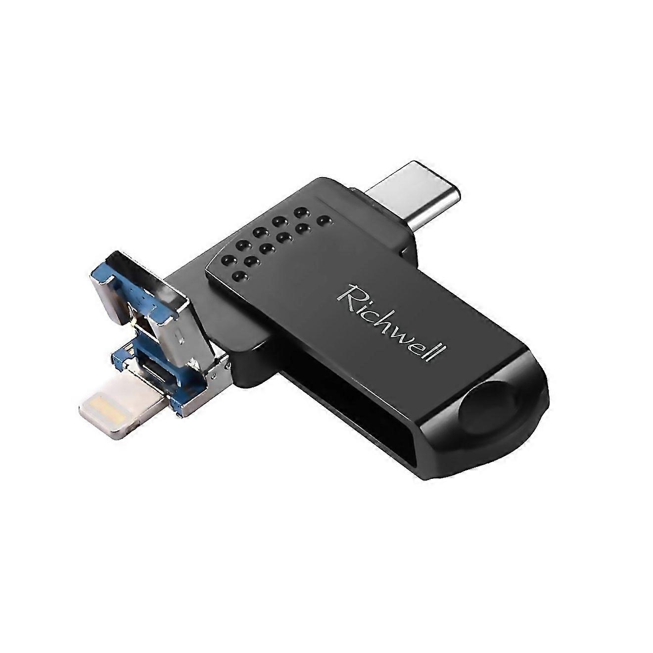 For Richwell 64g Typec 8 Pin Usb 30 Metal Flash Disk With Otg Function
