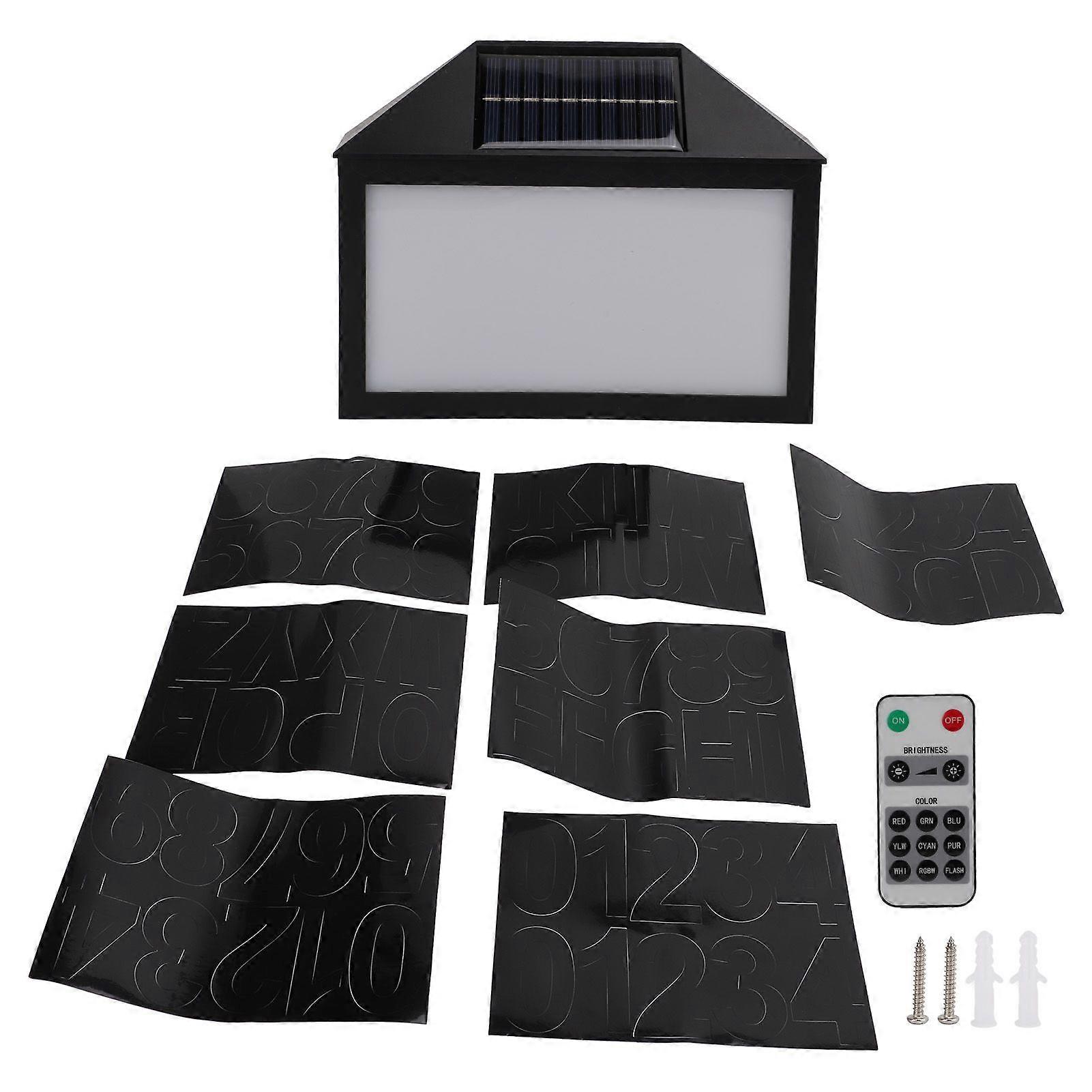 الملونة الشمسية LED عنوان علامة مقاوم للماء منزل رقم لوحة الخفيفة مع جهاز التحكم عن بعد