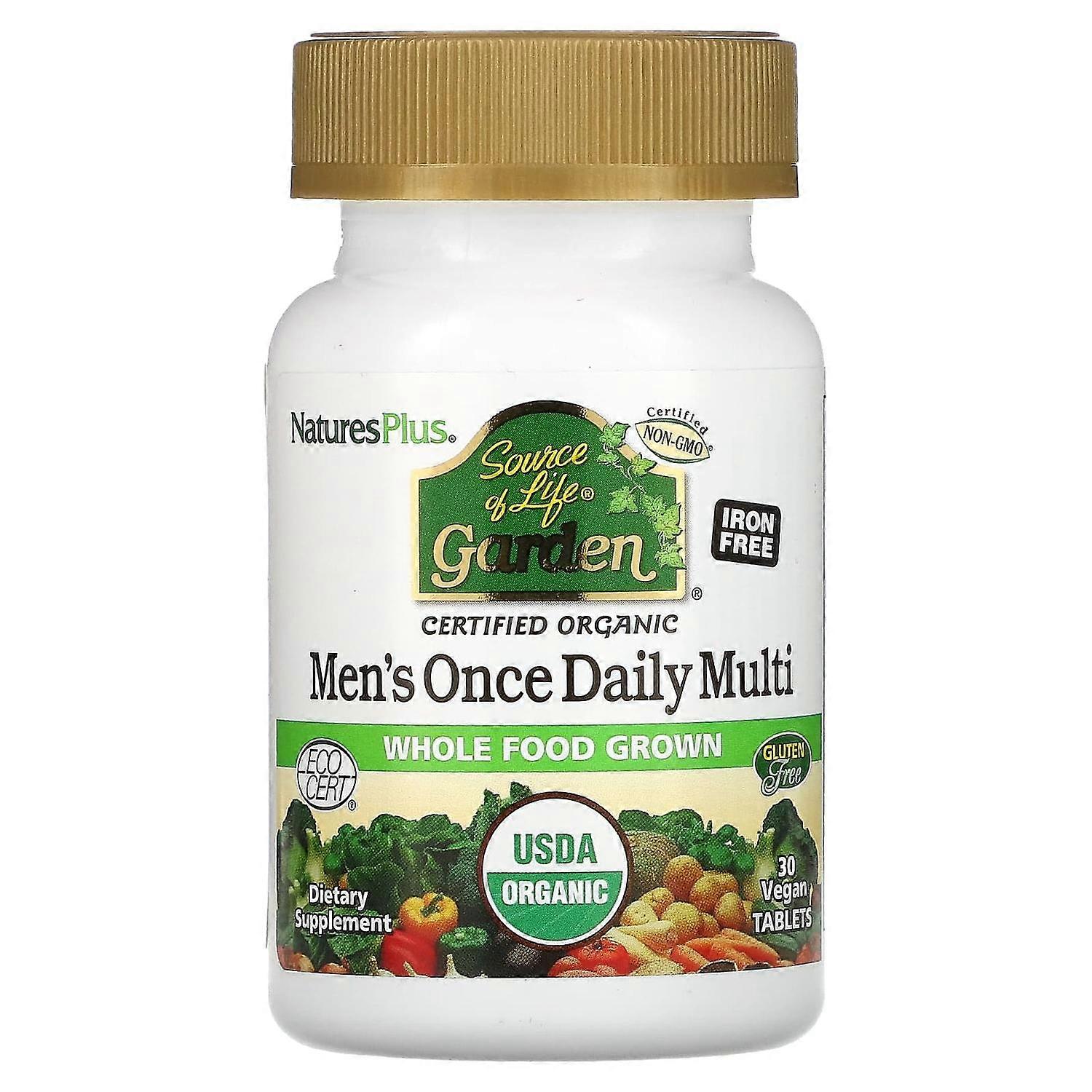 NaturesPlus, Source of Life Garden, Men's Once Daily Multi, 30 Vegan Tablets