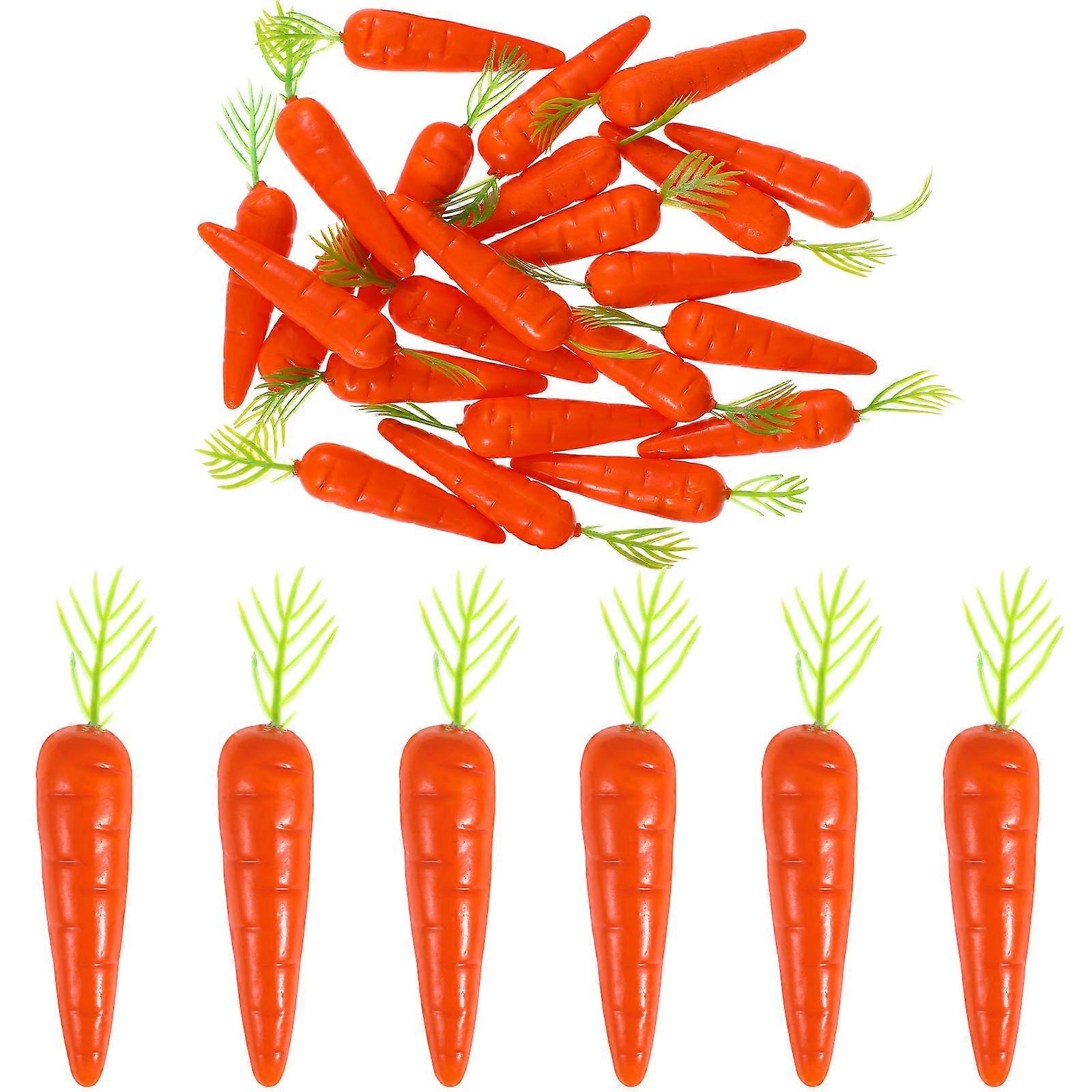 Small Carrots Simulation for Decoration with 25Pcs Mini Carrots Orange