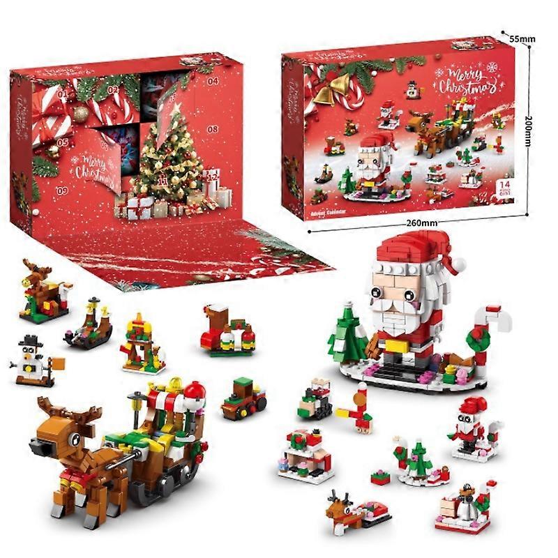 2025 Christmas Advent Calendar Building Toy Set for Kids - 12 Days Holiday Countdown with 6 IN 1 Santa Claus, Reindeer & Festive Blocks, Ideal Gifts f