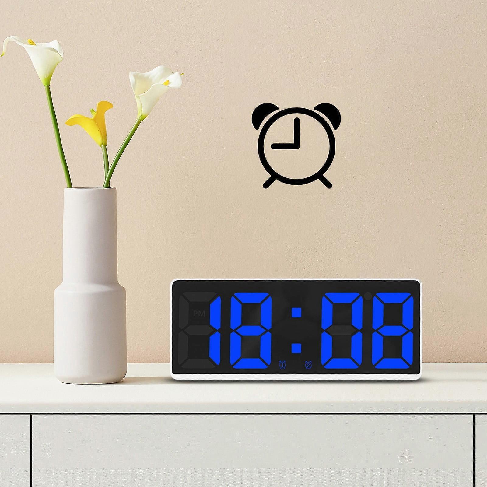 Naxoaeo Small Digital Alarm Clock for Desk, Plug-in with Battery Backup, Large Numbers, Loud for Heavy Sleepers - Slim Design for Bedroom, Office,