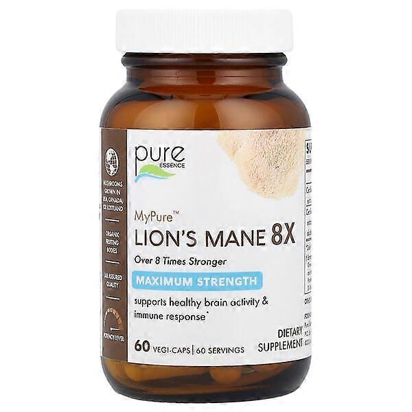 Pure Essence, MyPure , Lion's Mane 8X, Maximum Strength, 60 Vegi-Caps